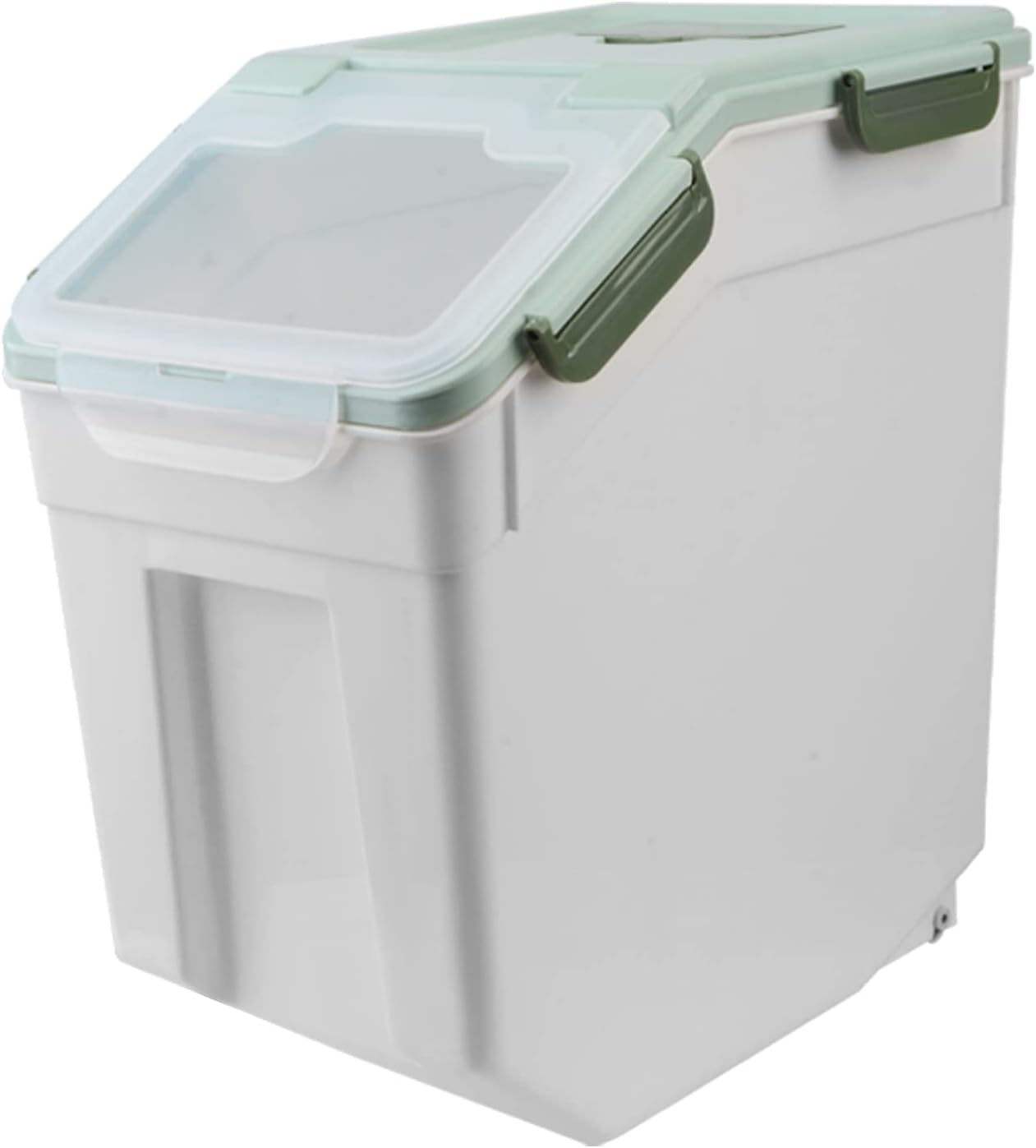 AnRui Dog Food Storage Container with Scoop, Large Airtight Plastic Pet Dog Cat Dry Food Bin, Cereal Grain Organizer Box for Rice, Flour, Snack, Baking Supplies, Kitchen Pantry, 20lb, Green