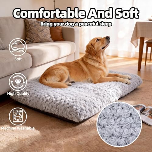 Dog Bed Large Size, Plush Washable Pet Bed Mat, Dog Crate Bed 35"x23" - Image 2