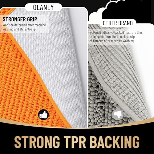 OLANLY Thick Chenille Bathroom Rugs 30x20, Soft Absorbent Bath Mat - Image 5
