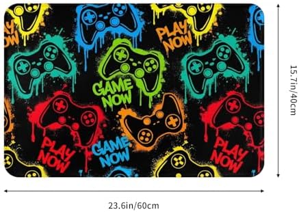 Colorful Game Joysticks Bath Mat 24x16 Inch Non-Slip Soft Microfiber Bathroom - Image 3
