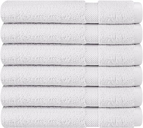 Towel and Linen Mart 100% Cotton White 6 Pack Bath Towel Set, Quick Dry - Image 4