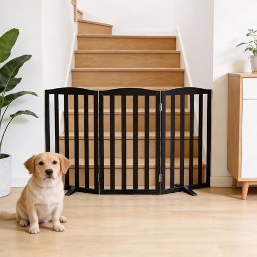 Freestanding Dog Gate Indoor, Doggie Gate Foldable Pet Gates - Image 2