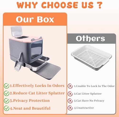 Stainless Steel Cat Litter Box Enclosed, Dual Entry, Pull-Out Tray - Image 7