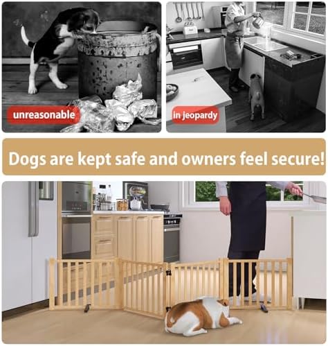 Wooden Freestanding Dog Gate Indoor - Image 5