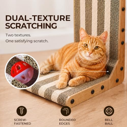 L-Shaped Cat Scratcher, 23.7-Inch 3-in-1 - Image 5