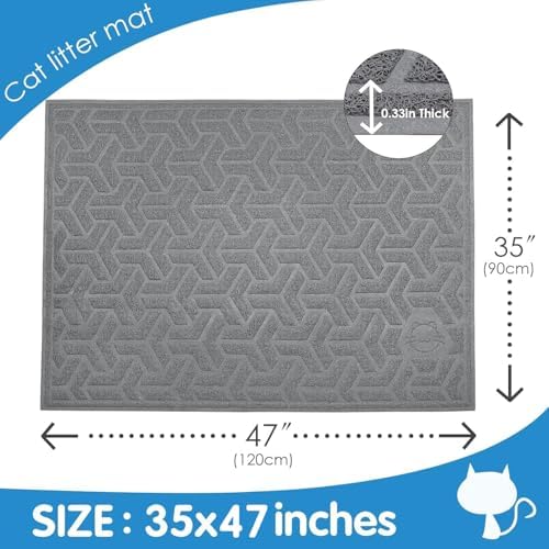 UPSKY Waterproof Cat Litter Mat Large 35" x 47" Soft on Kitty Paws - Image 2