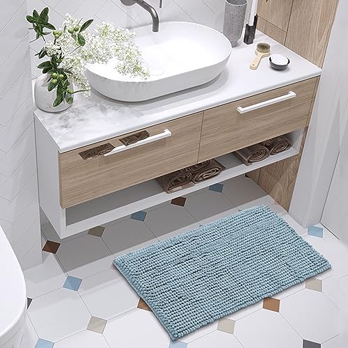 FRESHMINT Chenille Bathroom Rugs Mat 24"x17", Non-Slip Bath Mat - Image 2