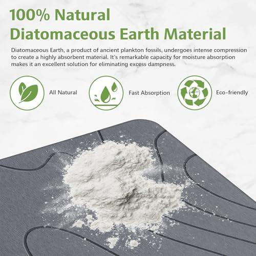 Stone Bath Mat – Non-Slip Diatomaceous Earth Shower Mat, Super Absorbent & - Image 4