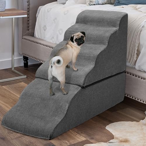 6-Step Dog Stairs Steps for High Bed 30" H, Dark Grey - Image 7