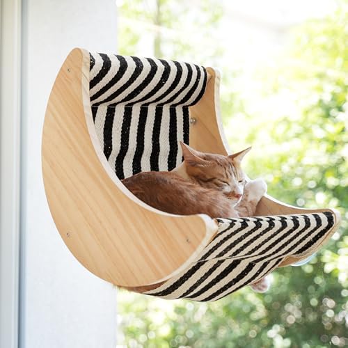HAPYKITYS Cat Window Perch, Plywood Moon Bed by HAPYKITYS
