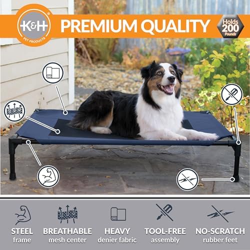K&H Outdoor Elevated Dog Bed, Cooling Raised Dog Bed, Large 42x30in - Image 2