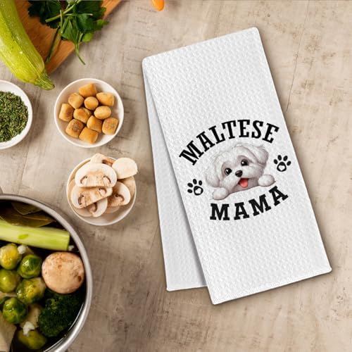 Maltese Mama Kitchen Towels, Dog Mama Maltese Gifts - Image 3