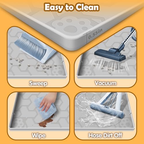 Silicone Cat Litter Mat 34"x22", 0.55‑Inch Raised Lip - Image 4