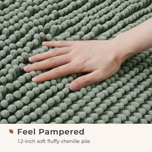 FRESHMINT Chenille Bathroom Rugs Mat 32"x20", Non-Slip Bath Mat - Image 3