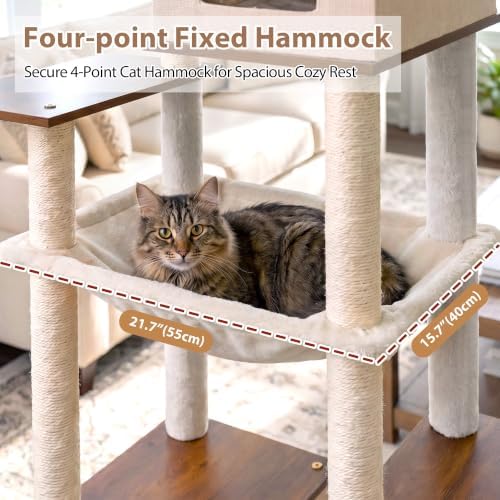 Gitelsnour Cat Tree, Wooden Multi-Level Tower - Image 4