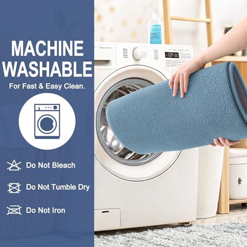 OLANLY Thick Memory Foam Bathroom Rugs 30x20, Absorbent Bath Mat, Airy Blue - Image 6