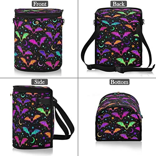 Colorful Bats Car Trash Can Star Moon Black Car Garbage Bag - Image 5