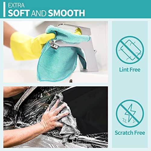 Microfiber Cleaning Cloth, 20 Pack Cleaning Rags, Washable Reusable Microfiber - Image 5