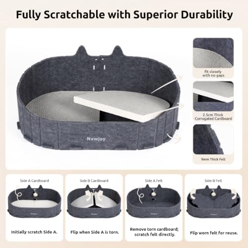 Cat Scratcher Bed for Indoor Cats Cardboard Cat Scratch Couch - Image 4