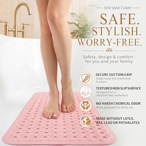 Yimobra Bathtub Mat Non Slip, Super Strong Suction Cups, Machine Washable Fast - Image 4