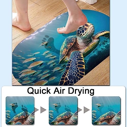 Underwater Wild Turtle Super Absorbent Quick-Drying Bathroom Mat Rug, Rubber - Image 5