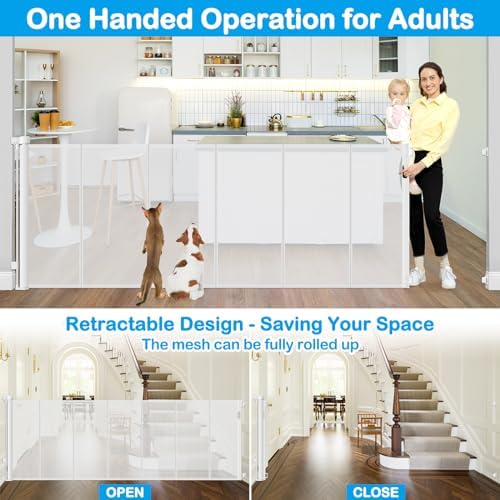 Reinforced 42" Extra Tall Retractable Baby Gates - Image 6