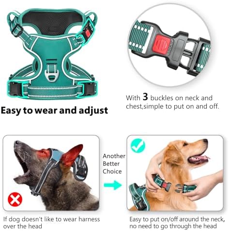 Timos Small Dog Harness, No Pull No Choke, Easy On & Off, Grass Green - Image 2