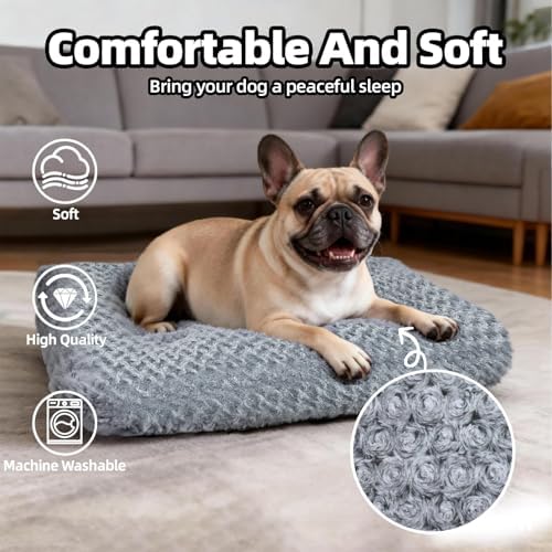 Dog Bed Medium Size, Plush Washable Pet Bed Mat, Dog Crate Bed 23"x 18" - Image 3