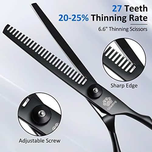 Dog Grooming Scissors Kit with Safety Round Tips, GLADOG Professional 5 in 1 - Image 2