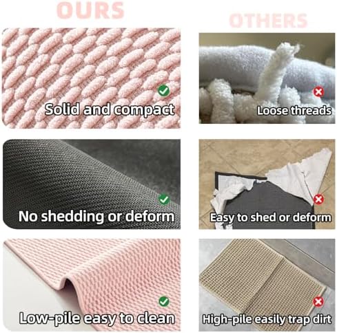 TYUU Bathroom Runner Rugs, Long Bath Mat Runner Washable Thin Quick Dry Low - Image 6