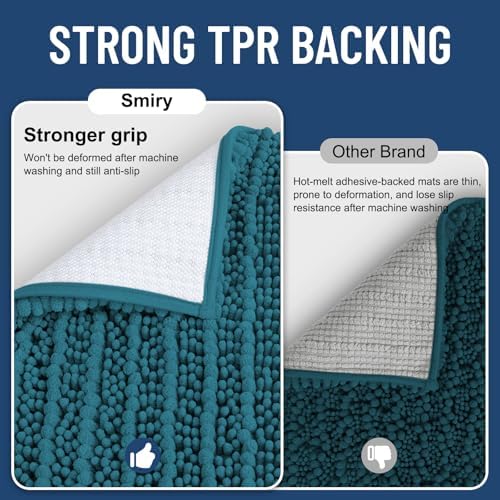 Smiry Bathroom Rugs 40X32, Extra Soft Rubber Backing Chenille Bath Mats - Image 3