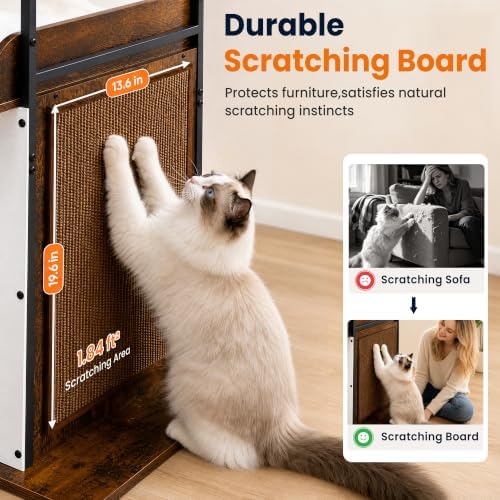 48in Wood Modern Cat Tree for Large Indoor Cats - Image 4