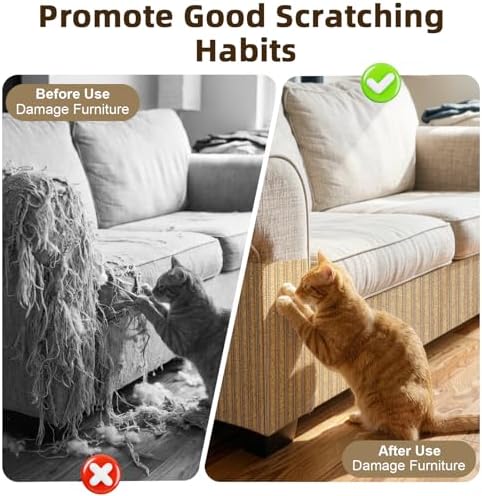 Cat Scratch Mat, 39.4 * 11.8IN Cork Cat Scratch Furniture Protector - Image 4