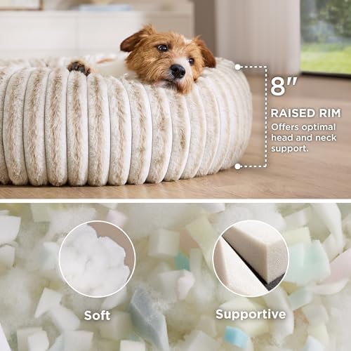 Bedsure ComfyFleece® Donut Dog Bed Medium Size Dog - Image 2