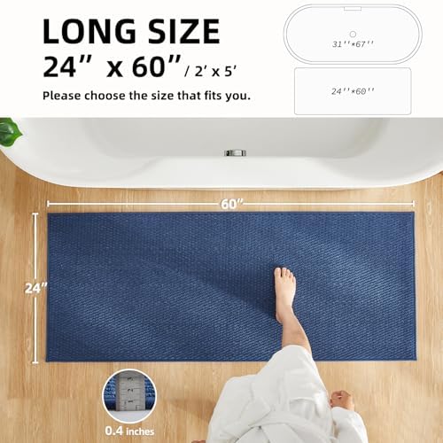 TYUU Bathroom Runner Rug, Long Bath Mat Washable Thin Quick Dry Low Pile - Image 2