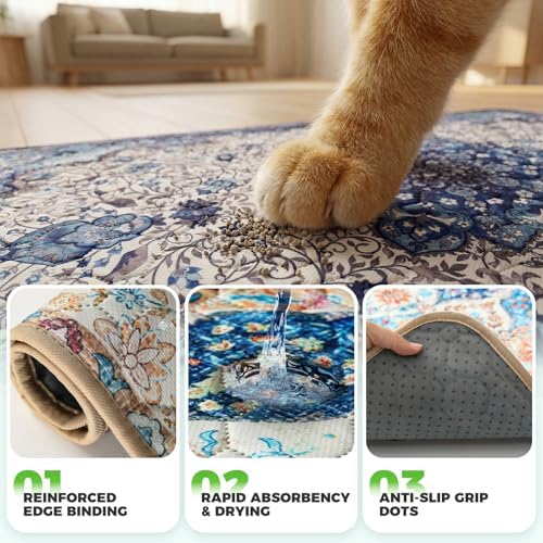 Hompet Cat Litter Mat 2 Pack, 19x30 Machine Washable Trapping Mats - Image 5