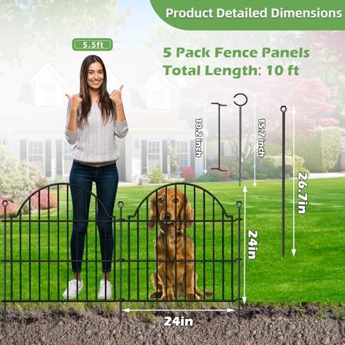 5 Panels No Dig Decorative Small Garden Fence - Image 2