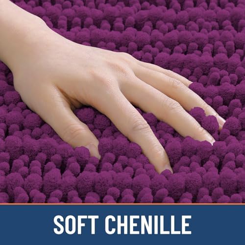 Smiry Bathroom Rugs 24X16, Extra Soft Rubber Backing Chenille Bath Mats - Image 4