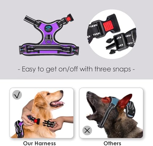 PHOEPET No Pull Dog Harnesses for Small Dogs Reflective Adjustable - Image 3