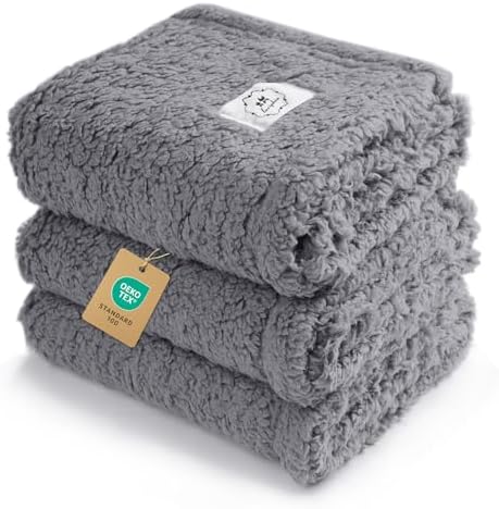 1 Pack 3 Calming Blankets Fluffy Premium Fleece Pet Blanket Soft Sherpa Throw by luciphia