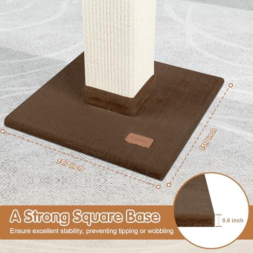 Cat Scratching Post 33 inch for Indoor Cats, High Cat Scratch Post Brown - Image 5