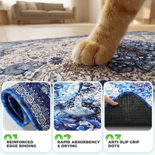 Hompet Cat Litter Mat 2 Pack, 20x60 Large Machine Washable Trapping Mats - Image 5