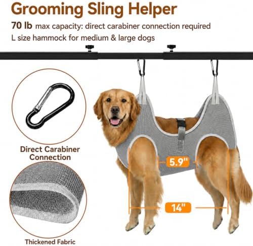 H Shape Dog Grooming Arm for Table, L Size Hammock, 31-43" W - Image 4