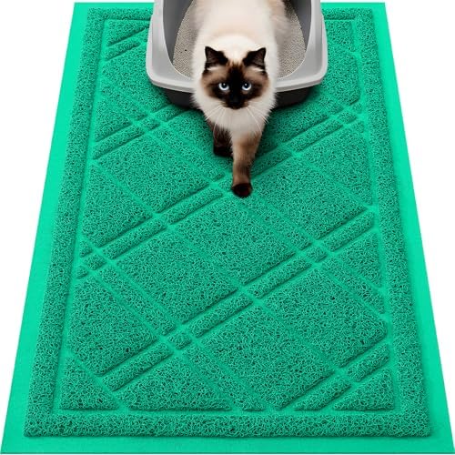 Smiry Cat Litter Box Mat 30x17, Non-Slip Water Resistant Litter Trapping Mat by Smiry