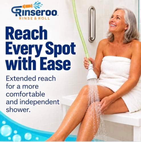 Rinseroo: Seated Bathing Hose. Slip-On Handheld Shower Attachment w/Spray Head. - Image 6