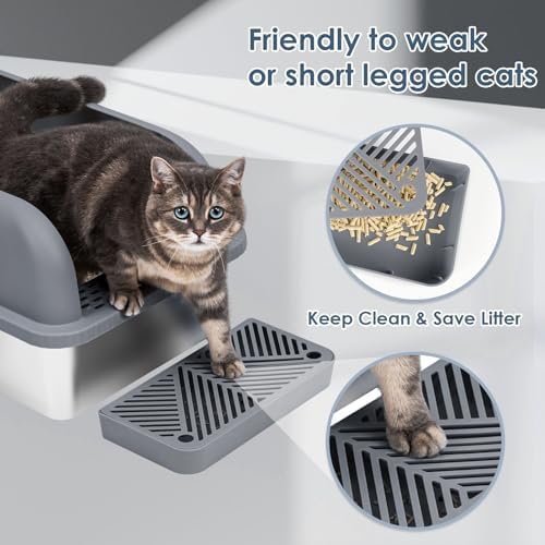 Suzzipaws XL Enclosed Stainless Steel Cat Litter Box - Image 4