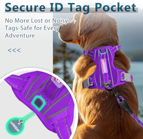 BARKBAY No Pull Dog Harness for Large Dogs, ID Tag Holder Dog Vest - Image 4