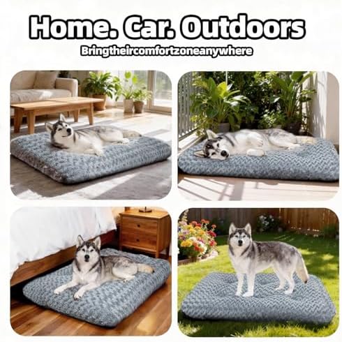 Dog Bed Large Size, Plush Washable Pet Bed Mat, Dog Crate Bed 41"x27" - Image 5