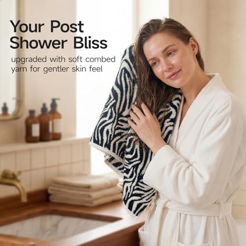REDKISS 100% Cotton Zebra Striped Hand Towels - Image 3