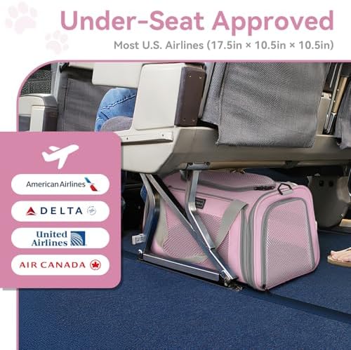 Petsfit Cat Carrier Airline Approved, 17.5×10.5×10.5 in - Image 2